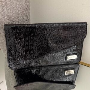 Nine West Black Croc Pattern Clutch